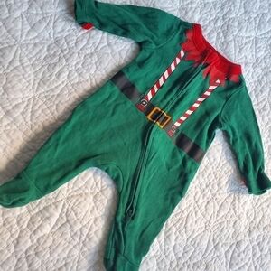 Old Navy Newborn Christmas Elf Sleeper Footie 2 Way Zipper